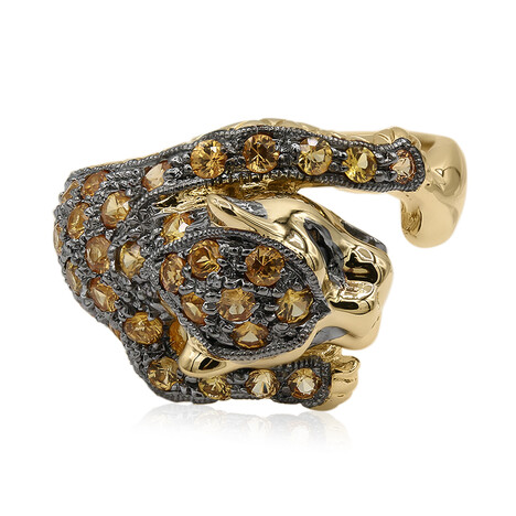 Bague en or et Saphir orange