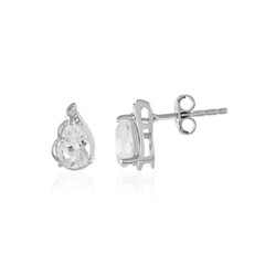 Orecchini Pendenti A Goccia In Argento 925 Con Topazio Bianco 8.96 Ct - Ciondolo Post