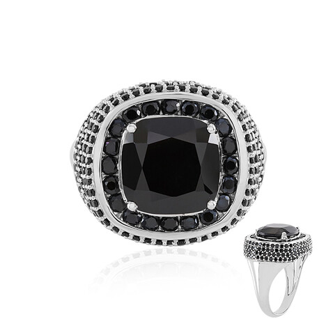 Schwarzer Spinell-Silberring
