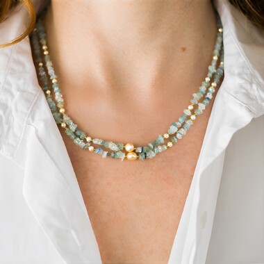 Collar en plata con Aguamarina de Brasil