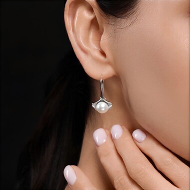 Silver Freshwater Pearl Silver Earrings (TPC)