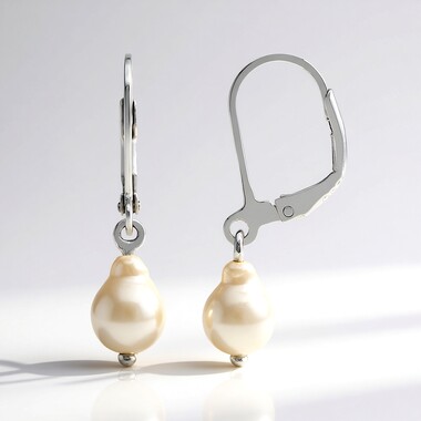 Pendientes en plata con Perla Akoya azul platino (TPC)