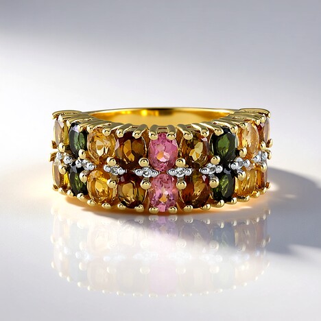 Bague en argent et Tourmaline rose du Brésil