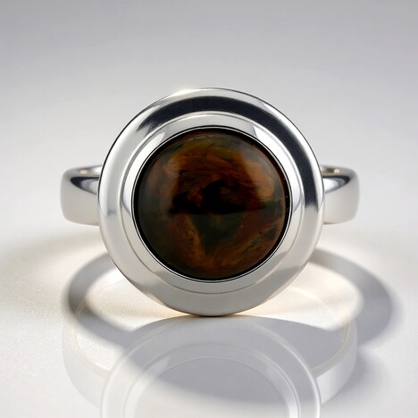 Bague en argent et Pietersite dorée