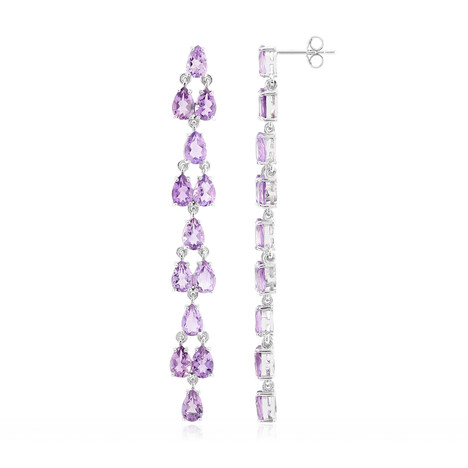 Zilveren oorbellen met amethisten