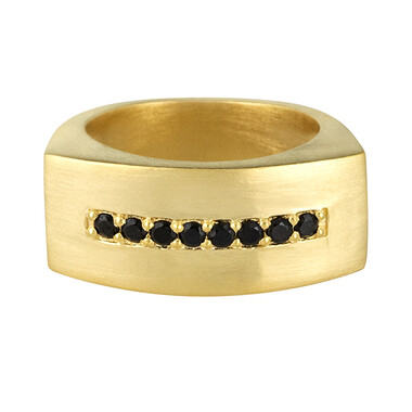 Schwarzer Spinell-Silberring (MONOSONO COLLECTION)