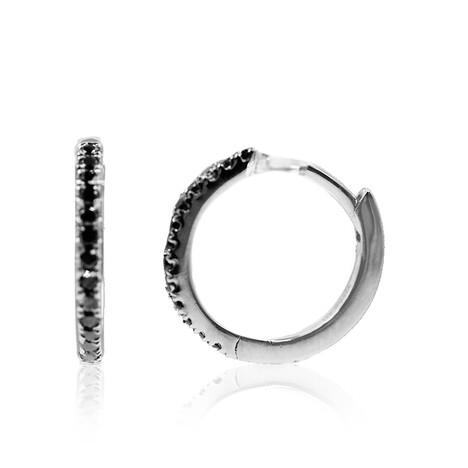 Pendientes en plata con Diamante negro