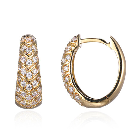 Zilveren oorbellen met witte topaasstenen