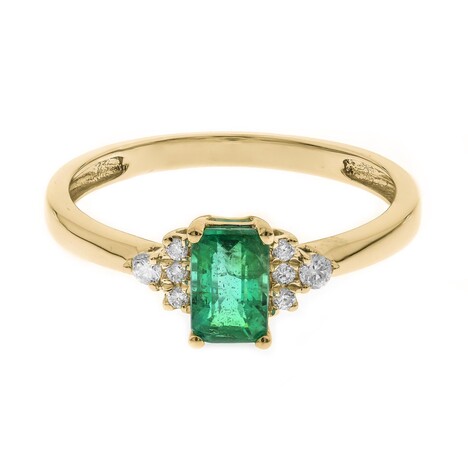 14K AAA Zambian Emerald Gold Ring (CIRARI)