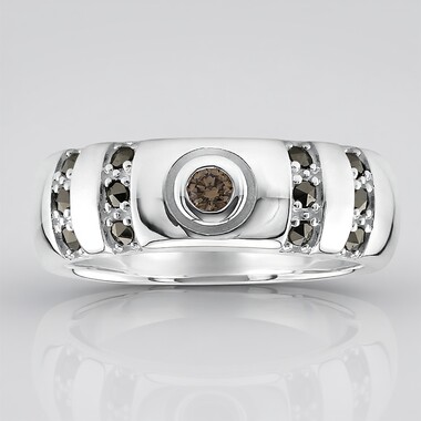 Zilveren ring met een SI1 Argyle Rose De France Diamant (Annette classic)