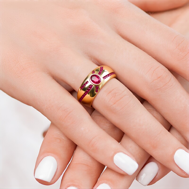 9K Tanzanian Ruby Gold Ring (Adela Gold)