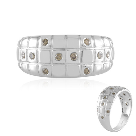 I2 Champagner-Brillant-Silberring (de Melo)