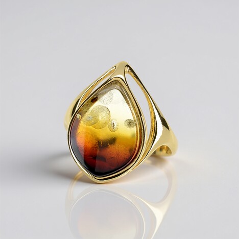 Anello in argento con Ambra Baltica (dagen)