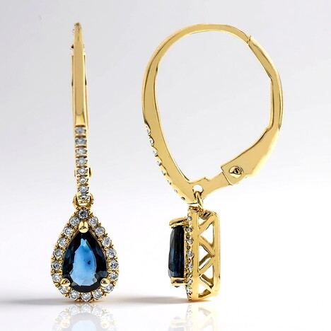 Orecchini in oro con Zaffiro Ceylon Blu