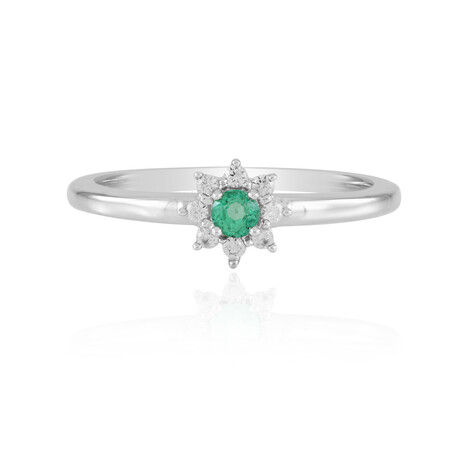 Colombian Emerald Silver Ring