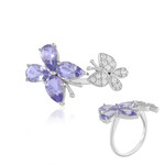 Zilveren ring met Onverhitte Tanzanieten