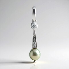 Zilveren hanger met een platinum Akoya parel