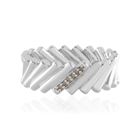 I3 Champagner-Brillant-Silberring (de Melo)