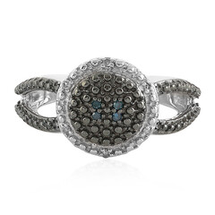 Zilveren ring met I3 Champagne Diamanten