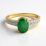 Anello placcato in oro con Smeraldo Bahia