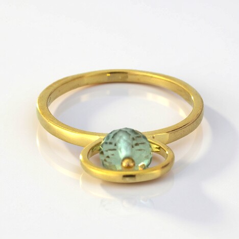 Anello placcato in oro con Ametista Verde
