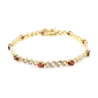 Mosambik-Granat-Silberarmband