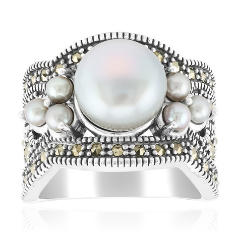 Zilveren ring met een Zilveren zoetwater kweekparel (TPC)