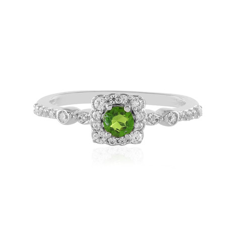 Anello in argento con Diopside Russo