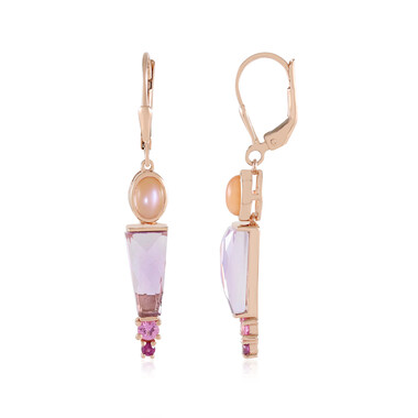 Orecchini in argento con Ametista Rose de France (KM by Juwelo)