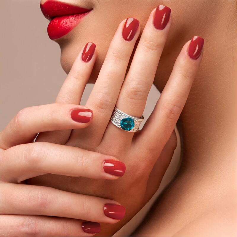 Anello in argento con Fluorite Blu Caraibico