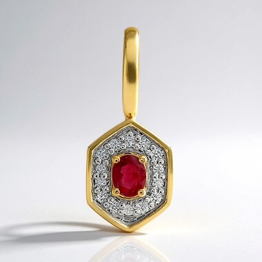 Pendentif en or et Béryl rouge
