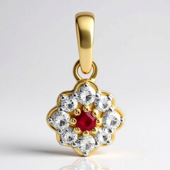 Ciondolo in oro con Berillo Rosso