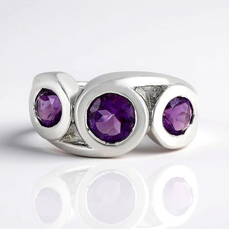 Anello in argento con Ametista Siberiana