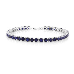 Blauer Madagaskar-Saphir-Silberarmband