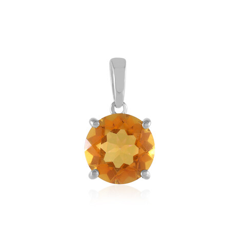 Orange Mystic Quartz Silver Pendant