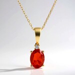 Collana in oro con Opale di Fuoco Messicano (CIRARI)