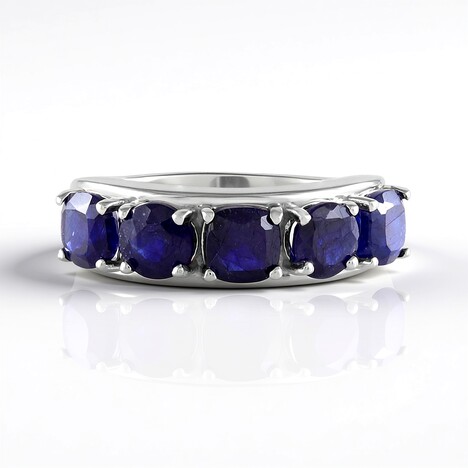 Anello in argento con Zaffiro Blu del Madagascar (de Melo Essence)