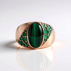 Anillo en plata con Malaquita
