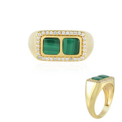 Anillo en plata con Malaquita (Adela Silber)