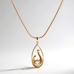 Collana placcata in oro con Ametista Verde