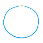 Collana in oro con Apatite Blu Neon