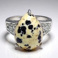 Anello in argento con Diaspro Dalmata