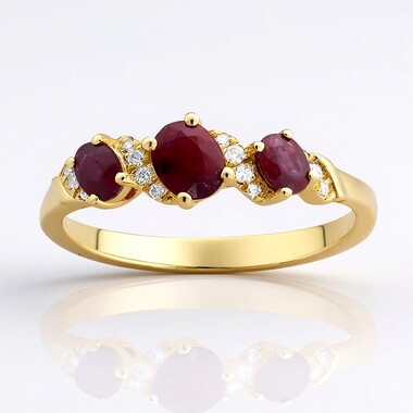 Anello in oro con Rubino Mozambico AAA (CIRARI)