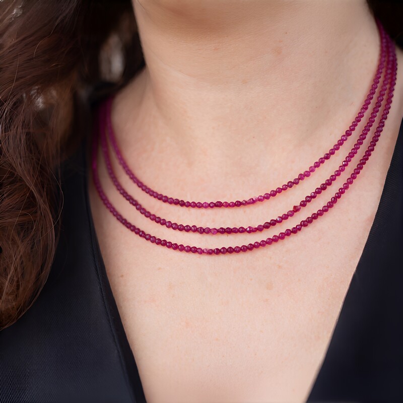 Mosambik-Rubin-Silberhalskette