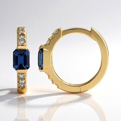 Orecchini in oro con Zaffiro Ceylon Blu