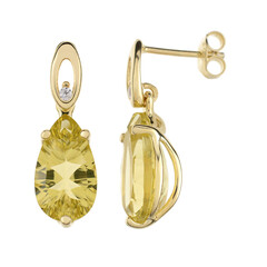 Boucles d'oreilles en or et Citrine jaune citron