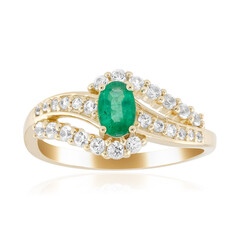 Gouden ring met een Zambia-smaragd