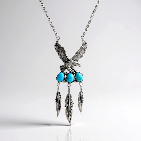 Collier en argent et Turquoise bleue de Mohavie (Jones Lee)