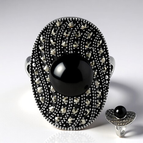 Anello in argento con Perla Tahitiana (Annette classic)