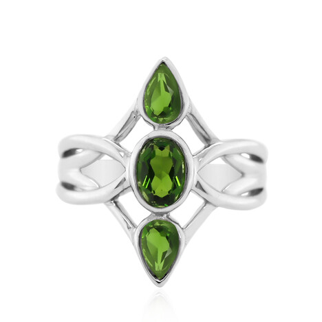 Russischer Diopsid-Silberring